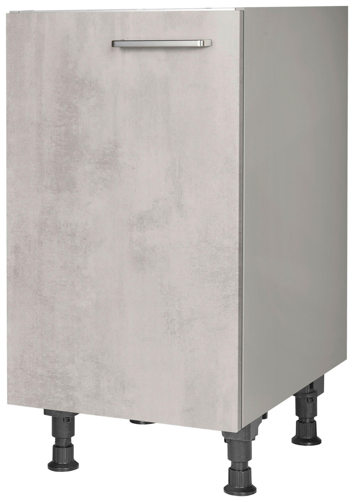 SPÜLENUNTERSCHRANK 45/87/56 cm  in Hellgrau  - Edelstahlfarben/Hellgrau, MODERN, Holzwerkstoff/Metall (45/87/56cm) - Nobilia