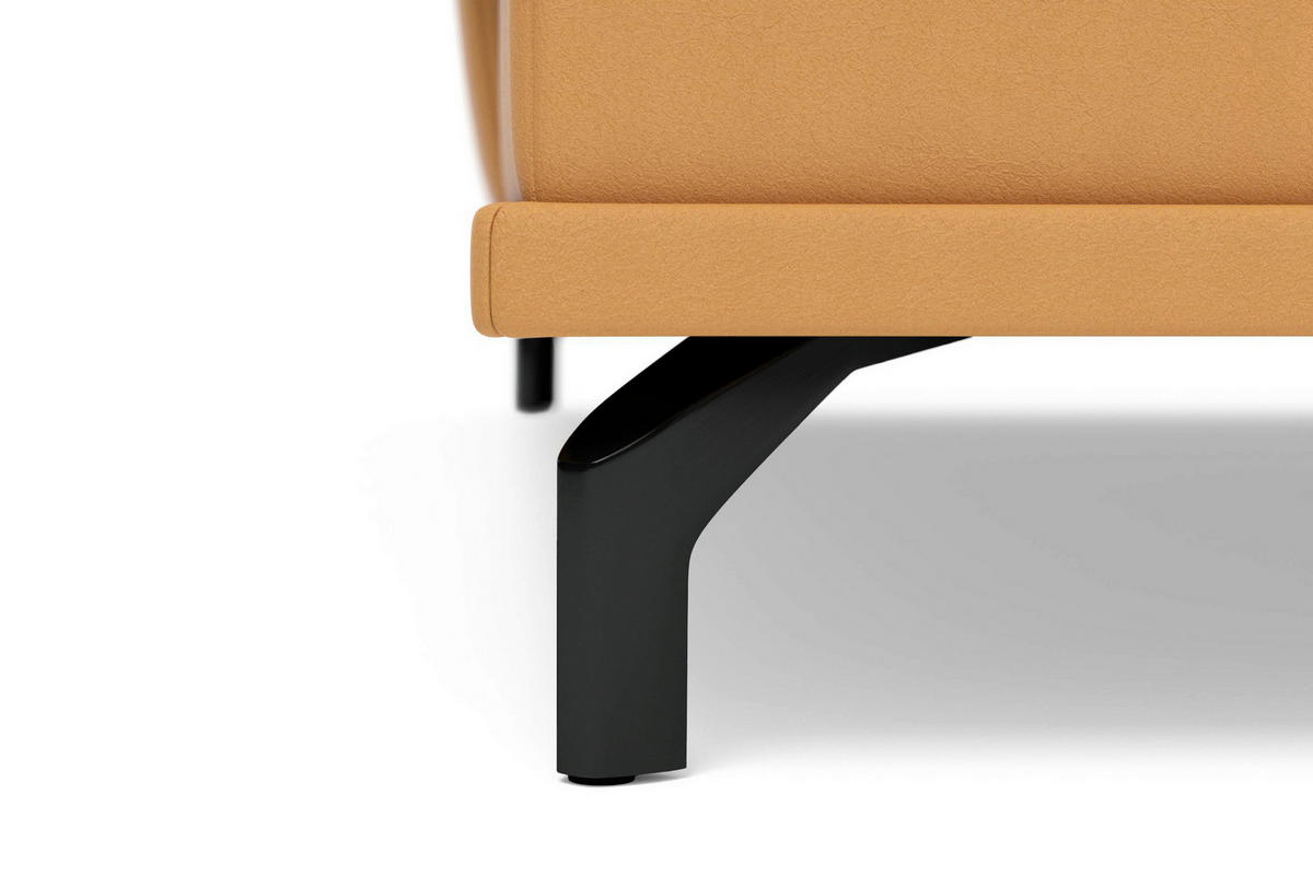 ECKSOFA COSTELLO E Currygelb Echtleder Nierenkissen, Armteilverstellung, Sitztiefenverstellung  - Currygelb/Schwarz, Basics, Leder/Textil (176/301cm) - Sit & More