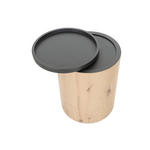 BEISTELLTISCH 42/42/53 cm Eiche furniert Anthrazit, Eichefarben rund  - Eichefarben/Anthrazit, Design, Holz/Holzwerkstoff (42/42/53cm) - Landscape