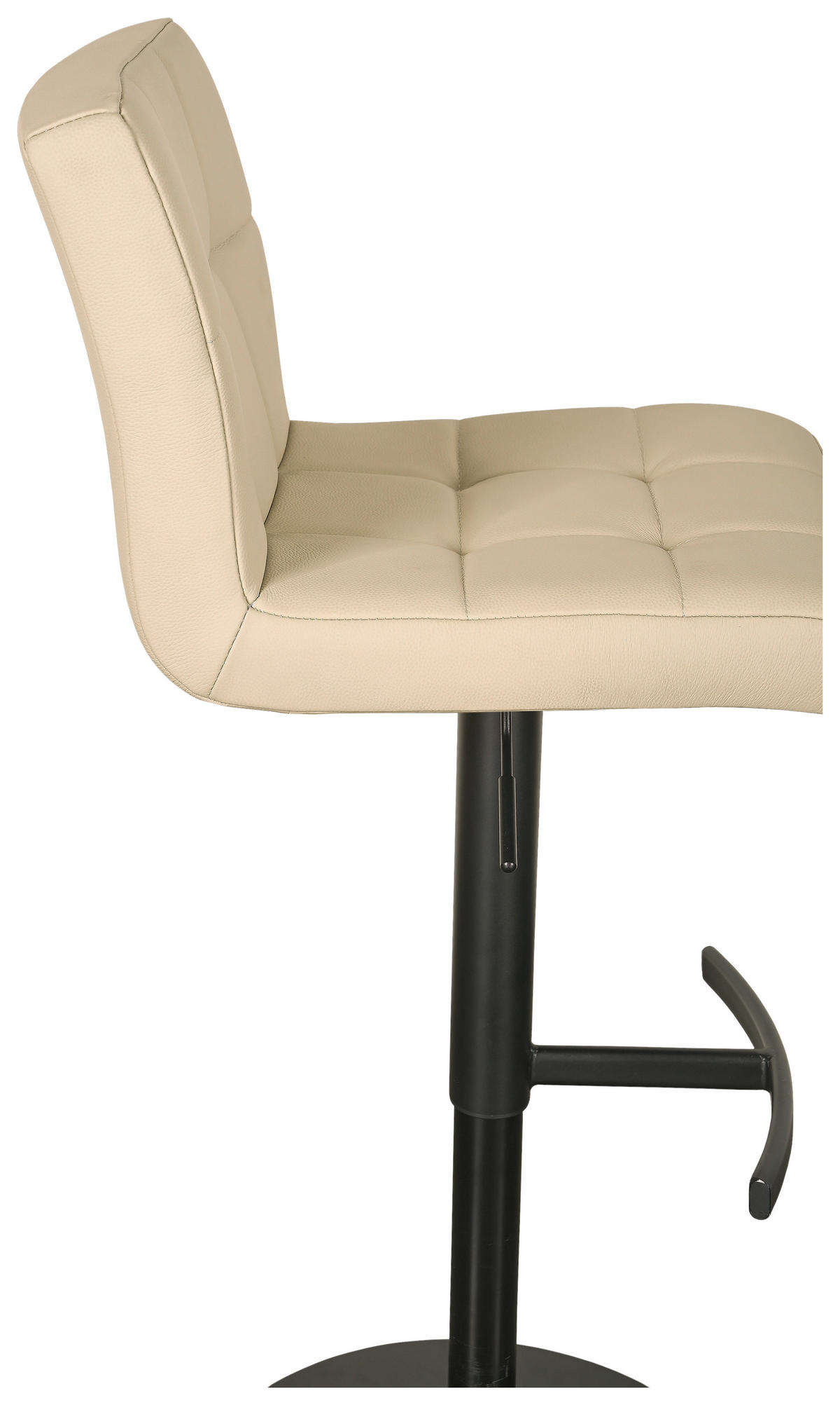 BARHOCKER in Schwarz, Beige  - Beige/Schwarz, MODERN, Leder/Metall (43/92/113/51,5cm) - Livetastic