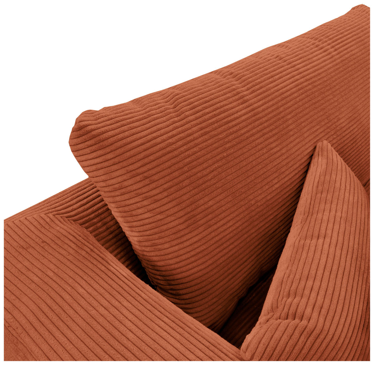 ECKSOFA in Cord Kupferfarben  - Schwarz/Kupferfarben, Design, Textil/Metall (172/313cm) - Livetastic