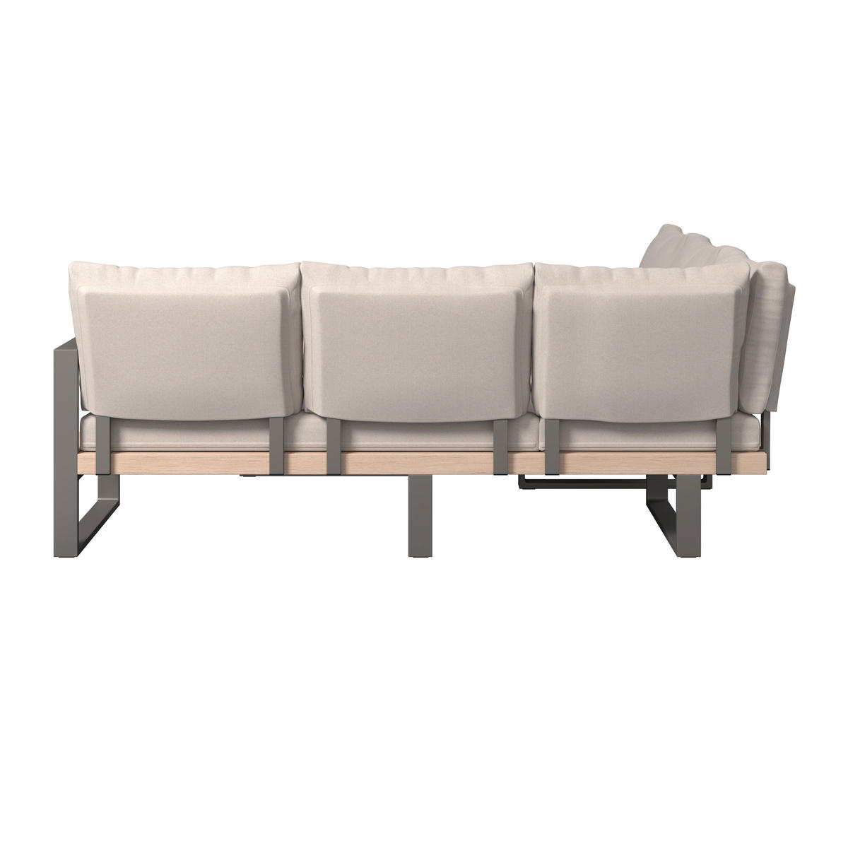 LOUNGEGARNITUR 216/238 cm Akazie Schichtholz, vollmassiv Aluminium  - Beige/Akaziefarben, MODERN, Holz/Metall (216/238cm) - Ambia Garden