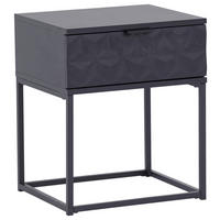 NACHTSCHRANK 42,5/52/38,5 cm  - Schwarz, KONVENTIONELL, Holzwerkstoff/Metall (42,5/52/38,5cm) - Boxxx