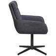 ARMLEHNSTUHL  Sitzfläche 360° drehbar Webstoff  - Dunkelgrau/Schwarz, Design, Textil/Metall (61/89/66cm) - Carryhome