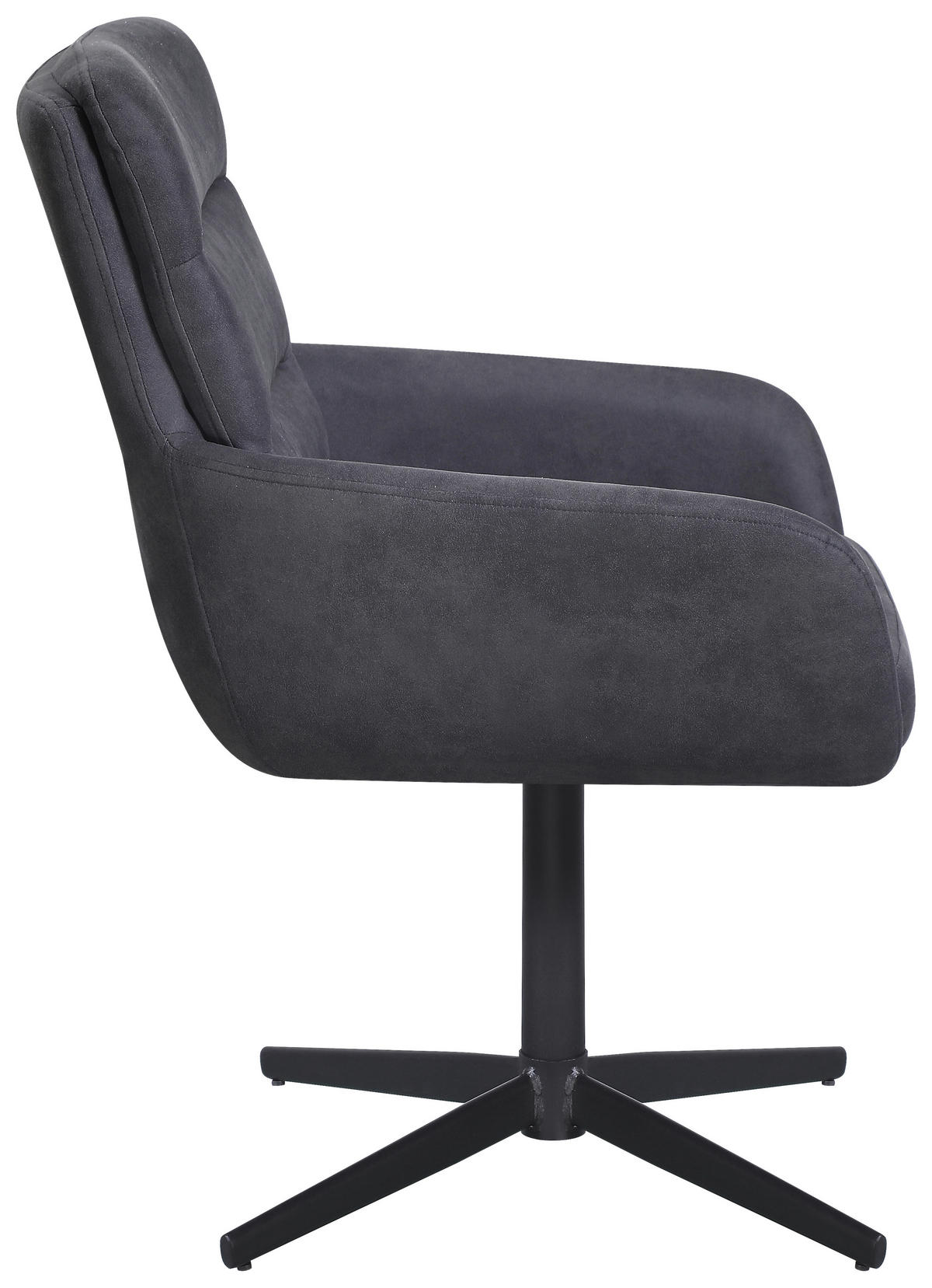 ARMLEHNSTUHL  in Eisen Webstoff  - Dunkelgrau/Schwarz, Design, Textil/Metall (66/88/61cm) - Carryhome