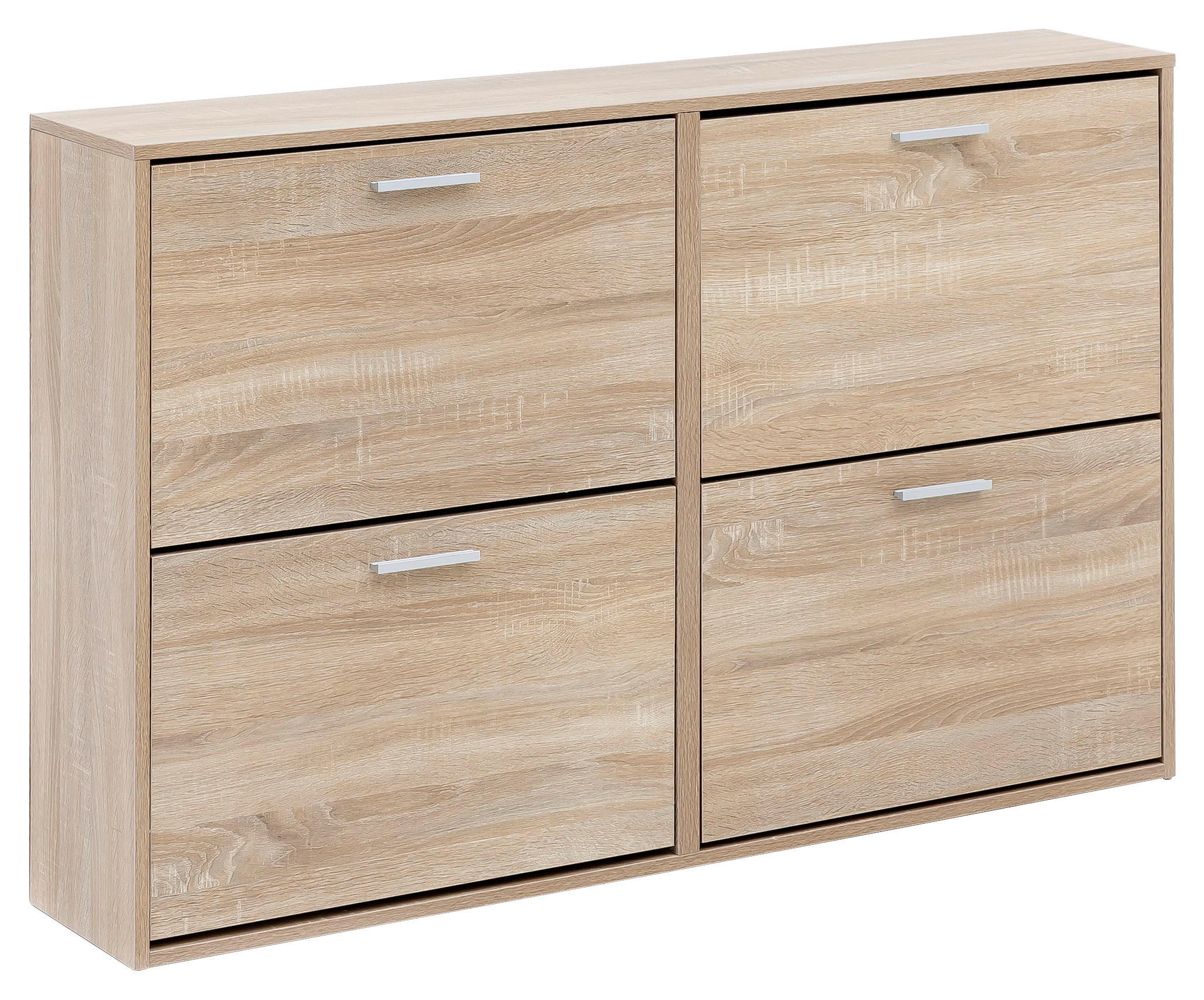 SCHUHKIPPER - Silberfarben/Sonoma Eiche, KONVENTIONELL, Holzwerkstoff/Metall (120/81/24cm) - MID.YOU