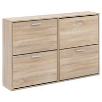 OMARA Z LOPUTAMI ZA ČEVLJE hrast sonoma - srebrne barve/hrast sonoma, Konvencionalno, kovina/leseni material (120/81/24cm) - MID.YOU