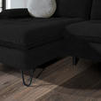 ECKSOFA in Webstoff Schwarz  - Schwarz, LIFESTYLE, Textil/Metall (180/310cm) - Valnatura