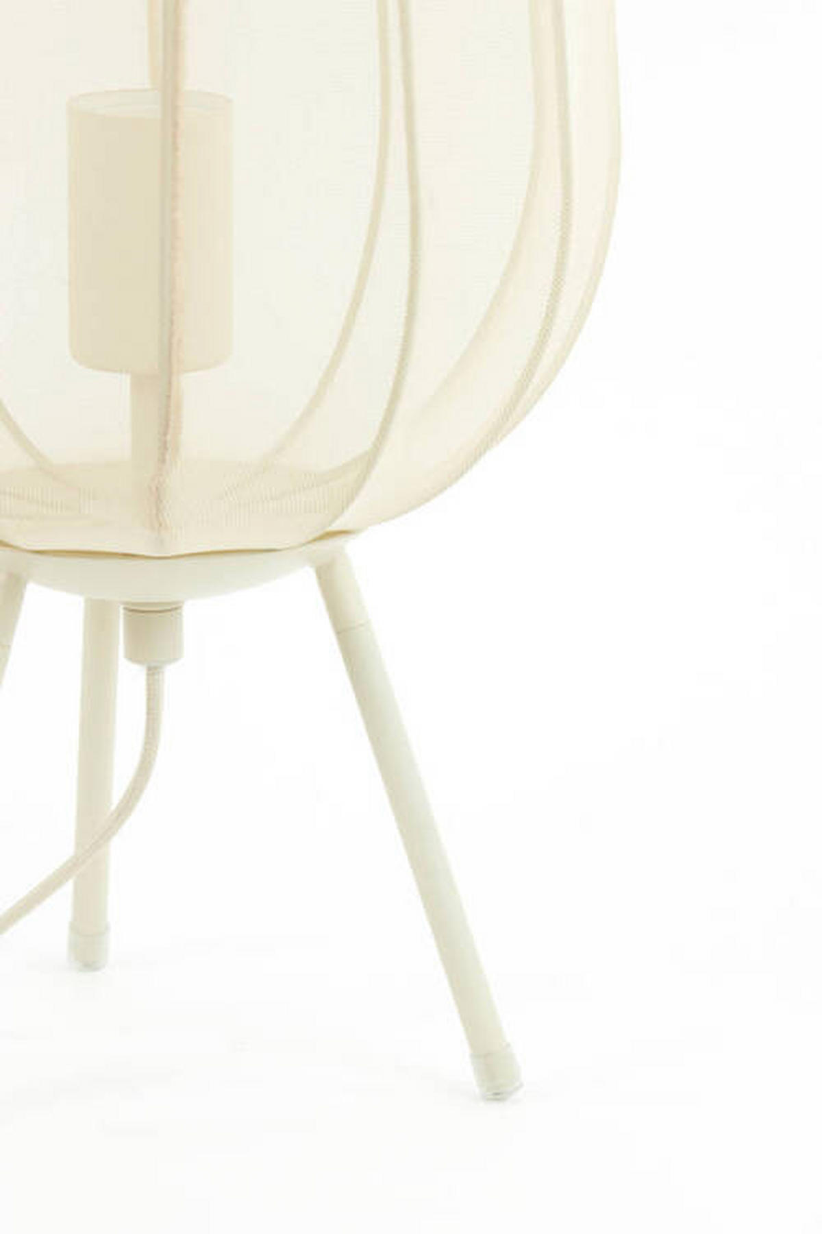 TISCHLEUCHTE Plumeria 25/45 cm   - Braun, Design, Textil (25/45cm) - Light & Living