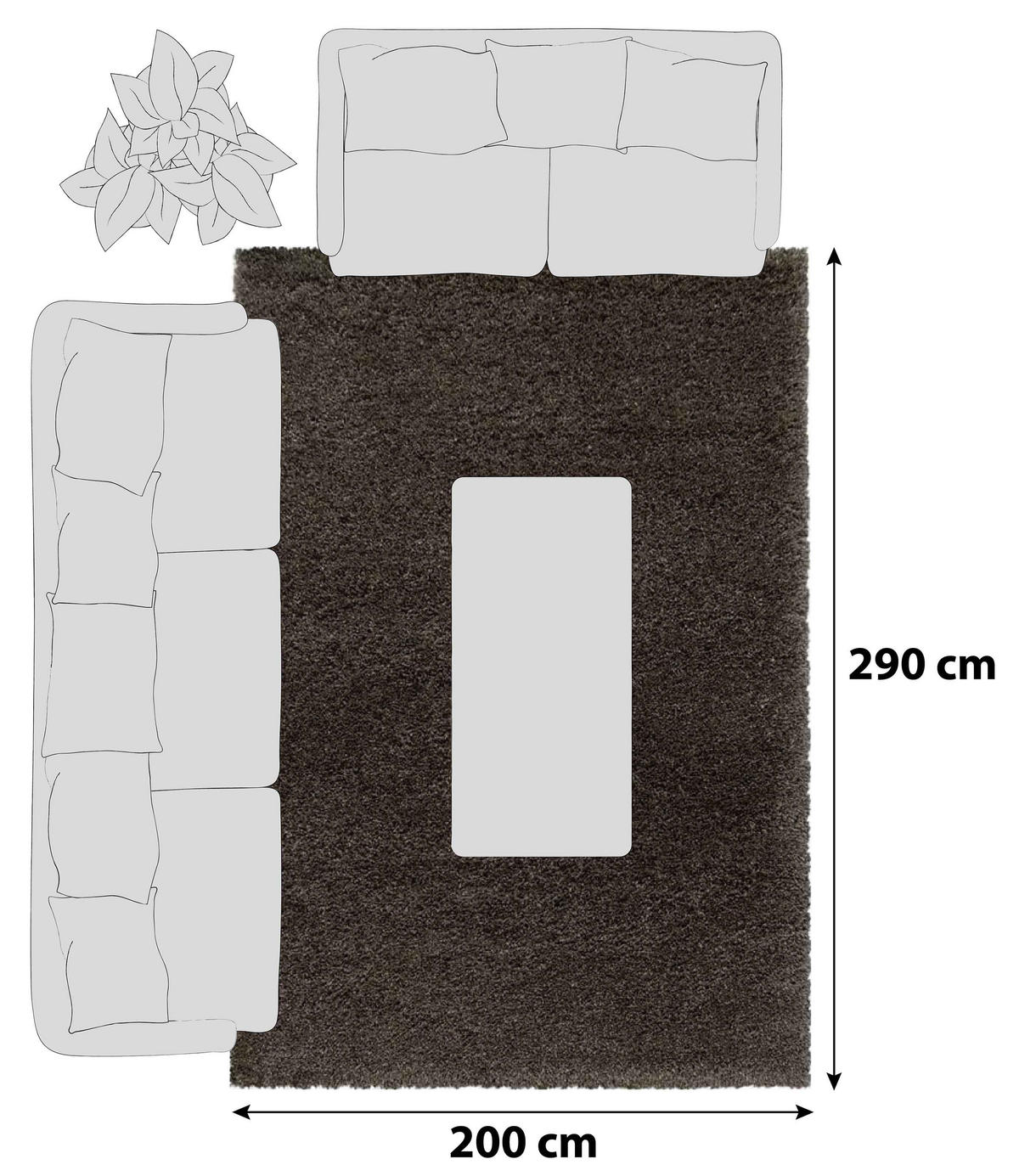 HOCHFLORTEPPICH 200/290 cm Fluffy 3500 Braun Braun  - Braun, Basics, Textil (200/290cm)