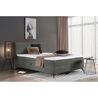 BOXBETT 180/200 cm  in Graubraun  - Graubraun/Schwarz, Design, Holz/Holzwerkstoff (180/200cm) - Xora
