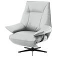 RELAXSESSEL in Leder Hellgrau  - Beige/Hellgrau, Design, Leder/Metall (92/79/82cm) - Dieter Knoll