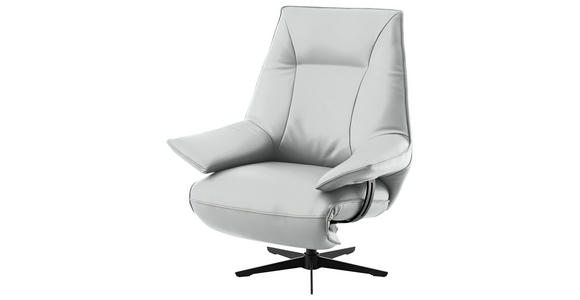 RELAXSESSEL in Leder Hellgrau  - Beige/Hellgrau, Design, Leder/Metall (92/79/82cm) - Dieter Knoll