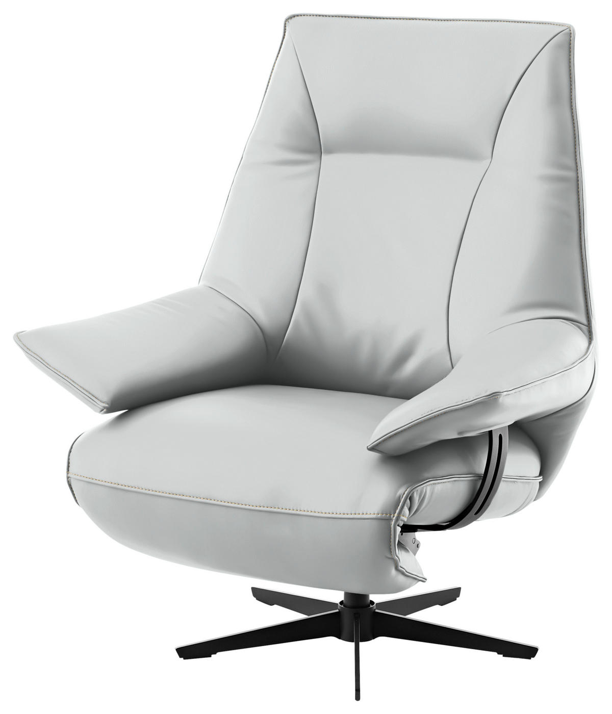 RELAXSESSEL in Leder Hellgrau  - Beige/Hellgrau, Design, Leder/Metall (92/79/82cm) - Dieter Knoll