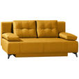 SCHLAFSOFA Flachgewebe Gelb  - Gelb/Hellgrau, MODERN, Textil/Metall (197/88/89cm) - Novel