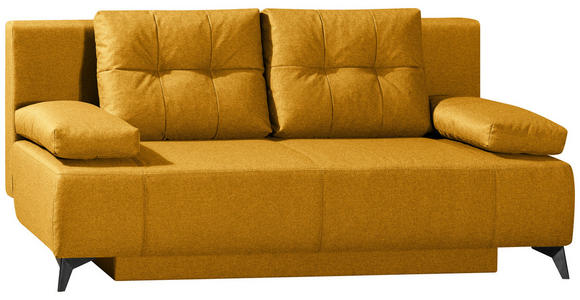 SCHLAFSOFA Flachgewebe Gelb  - Gelb/Hellgrau, MODERN, Textil/Metall (197/88/89cm) - Novel