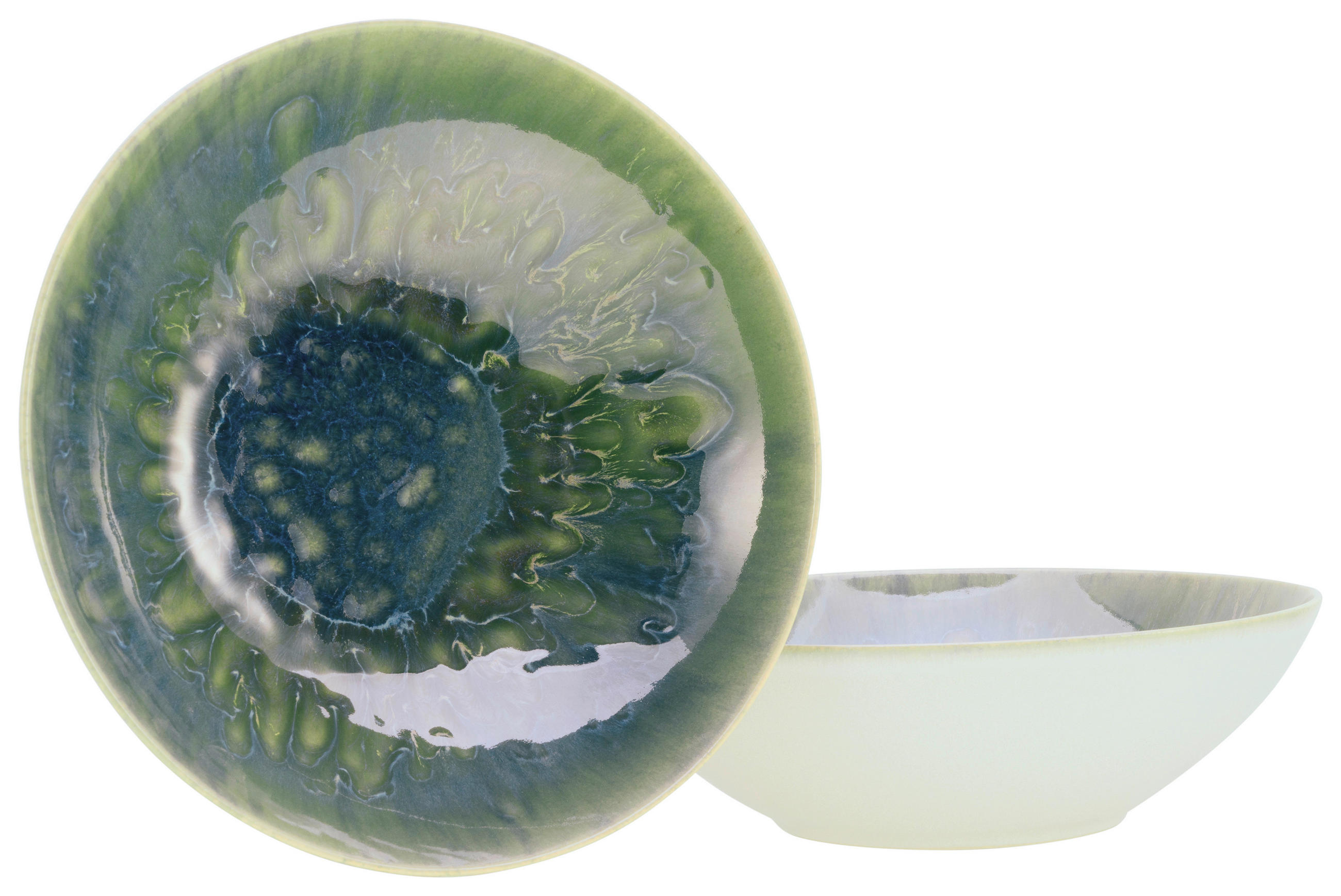 SALATSCHÜSSEL  YUKI 24 cm  - Blau/Grün, Basics, Keramik (24cm) - Creatable