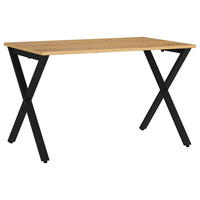 SCHREIBTISCH 120/80/75 cm Schwarz, Eichefarben, Hellbraun in verschiedenen Holz-Dekoren erhältlich, justierbare Füße  - Hellbraun/Eichefarben, MODERN, Holzwerkstoff/Metall (120/80/75cm) - Novel