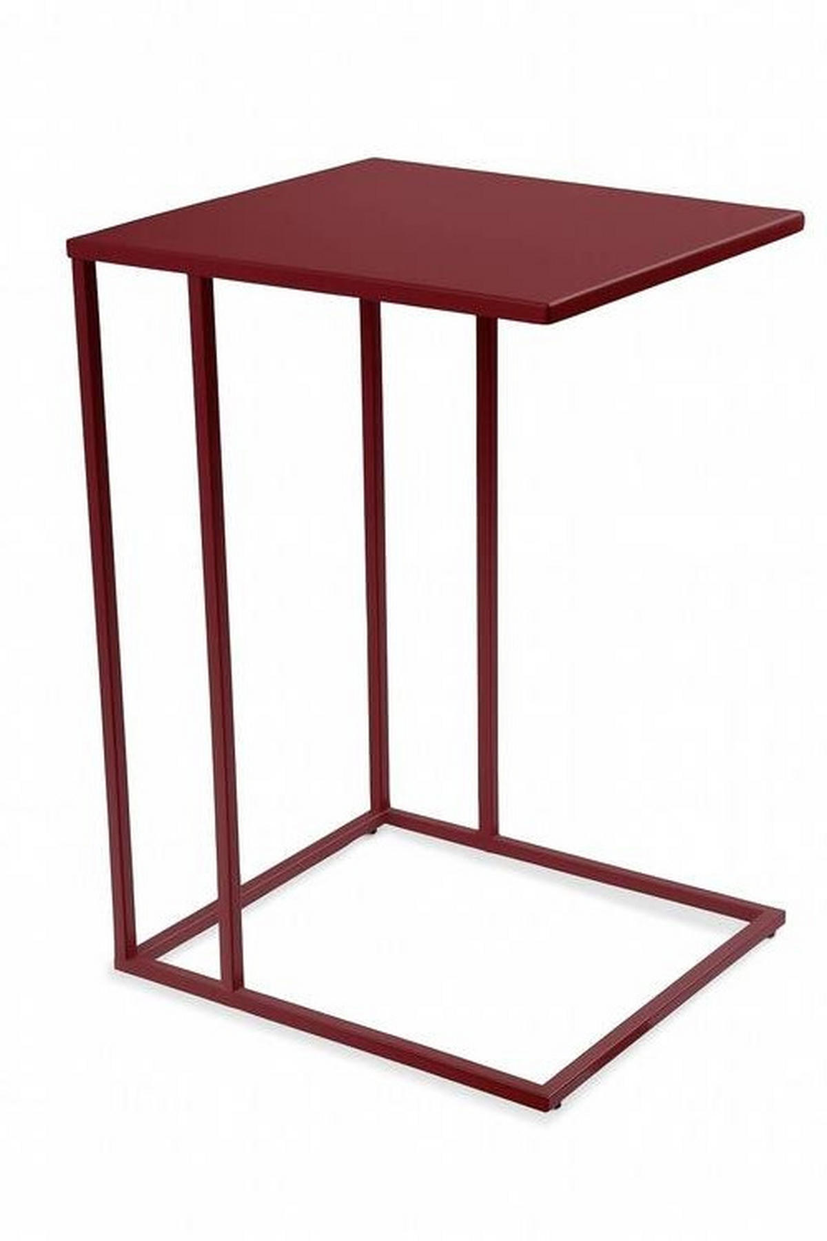 BEISTELLTISCH 43/38/62 cm Bordeaux rechteckig  - Bordeaux/Creme, Basics, Metall (43/38/62cm) - Xora
