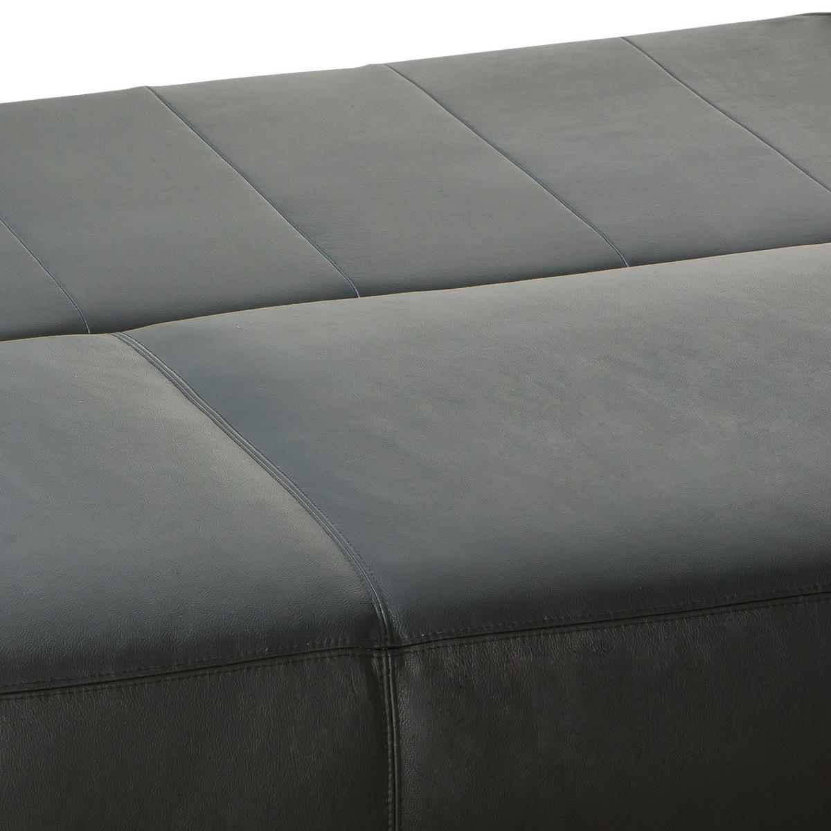 SCHLAFSOFA Schwarz Echtleder  - Chromfarben/Schwarz, KONVENTIONELL, Leder/Metall (195/85/90cm) - Livetastic