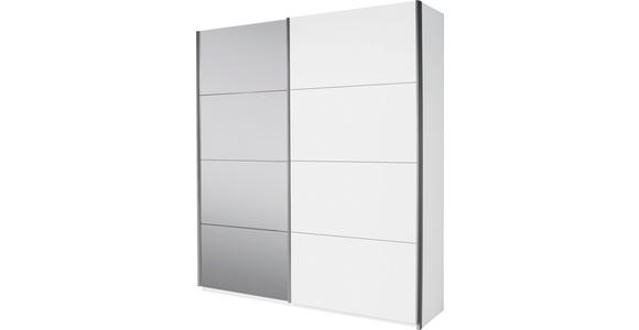 SCHWEBETÜRENSCHRANK in Weiß - Alufarben/Weiß, Design, Glas/Holzwerkstoff (181/210/62cm) - Xora