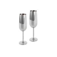 MOUSSERANDE VINGLAS 250 ml 2 delar  - stålfärgad, Basics, metall (6,3/6,3/22,5cm) - Echtwerk