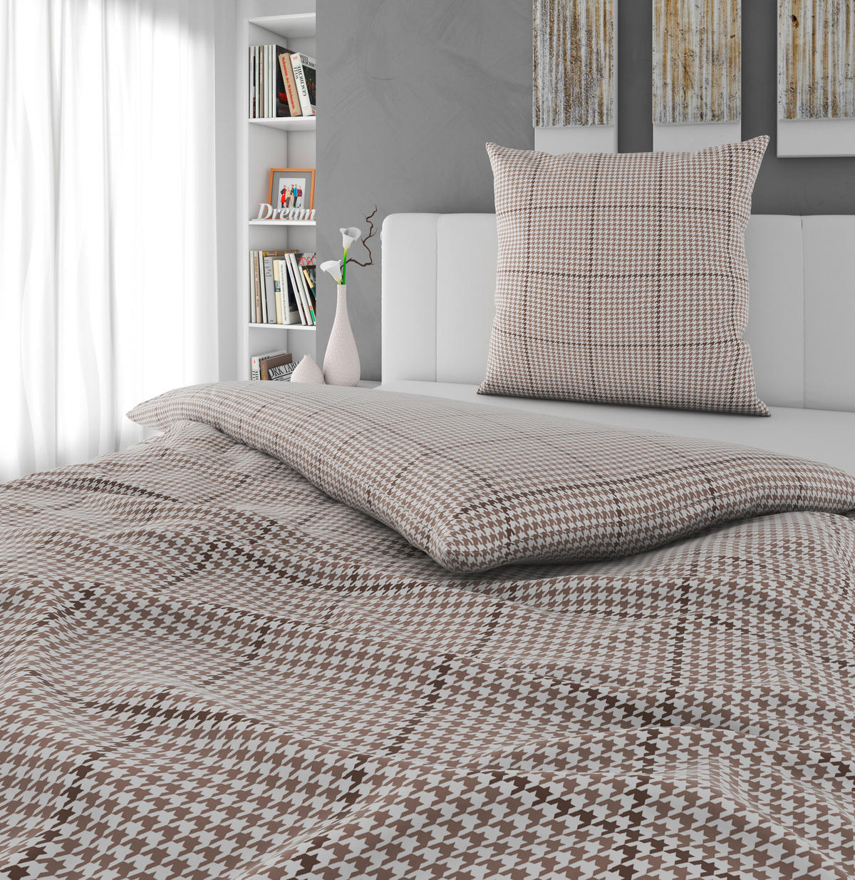 BETTWÄSCHE 2-teilig Satin 155/220 cm  - Taupe, Textil (155/220cm) - Bio:Vio
