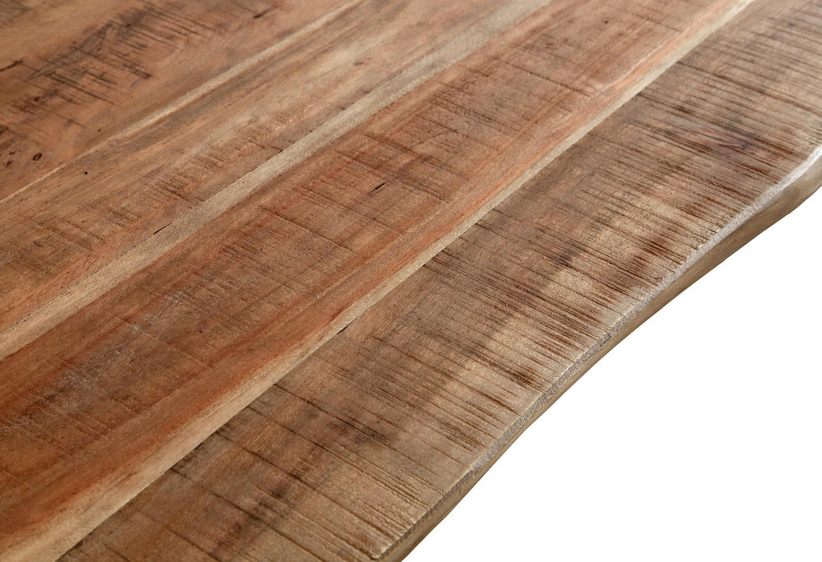 COUCHTISCH Akazie Hartholz 118/70/45 cm Akaziefarben, Edelstahlfarben  - Edelstahlfarben/Akaziefarben, Natur, Holz/Metall (118/70/45cm) - Landscape