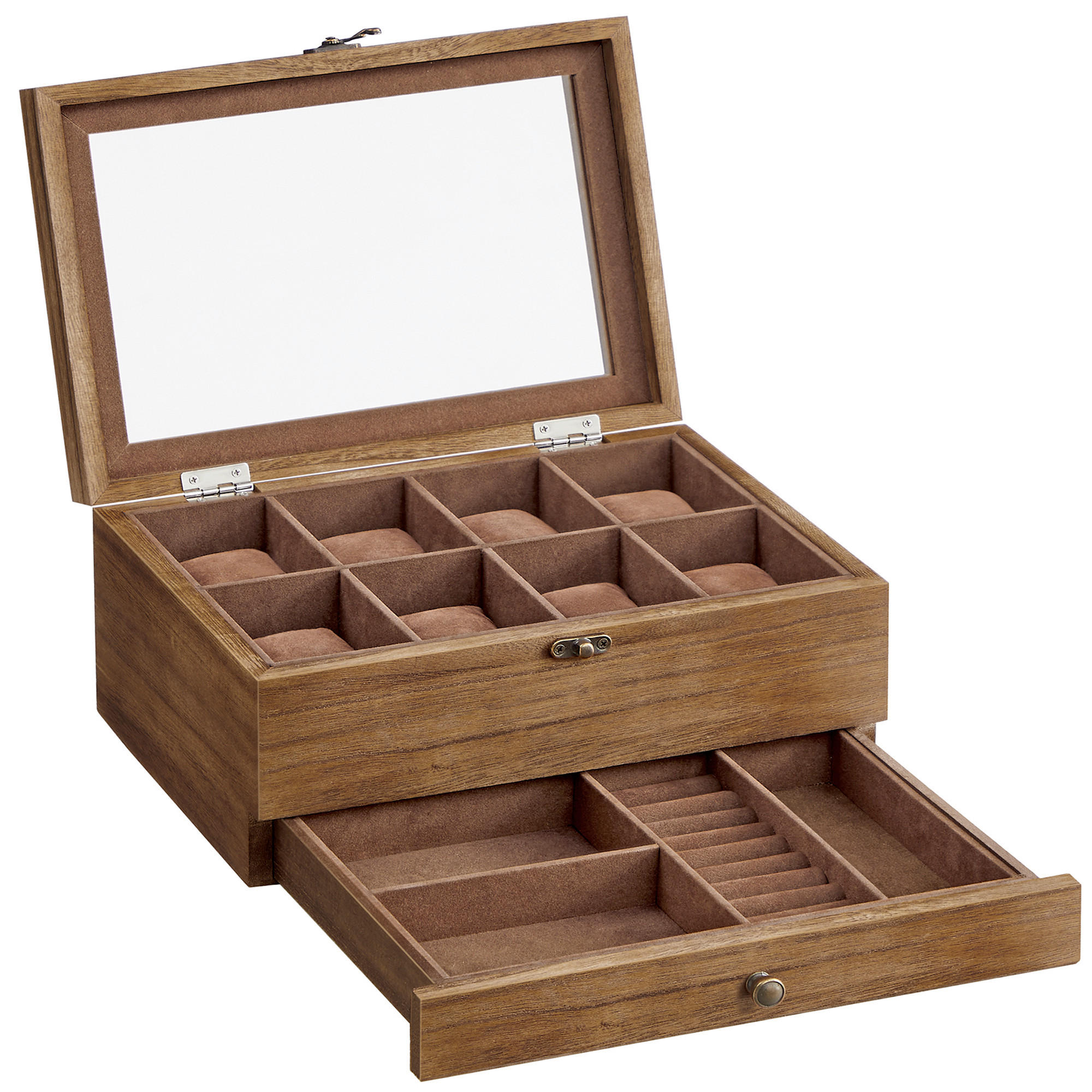 UHRENBOX - Braun, Basics, Holz/Metall (27/12,5/19cm)