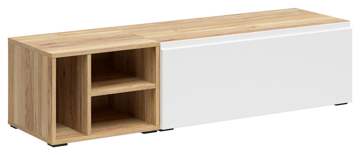 REGALELEMENT Weiß, Eichefarben  135/33/40 cm  - Eichefarben/Weiß, MODERN, Holzwerkstoff (135/33/40cm) - Carryhome