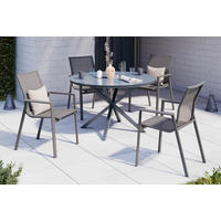 STAPELSESSEL Aluminium Dunkelgrau  - Dunkelgrau, MODERN, Textil/Metall (56.6/88.5/61.5cm) - Ambia Garden