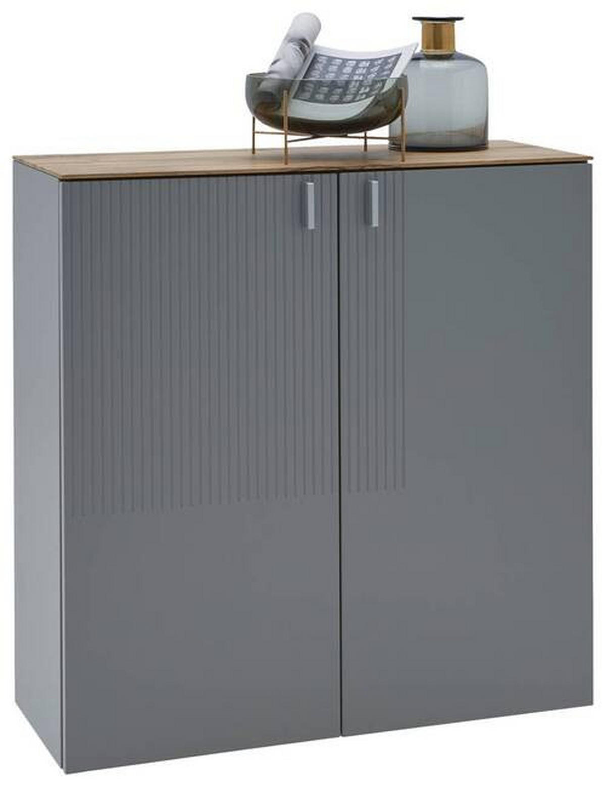 HÄNGESCHUHSCHRANK Eiche furniert Grau, Eichefarben  - Eichefarben/Grau, Design, Holz/Holzwerkstoff (93/94/36cm) - Dieter Knoll
