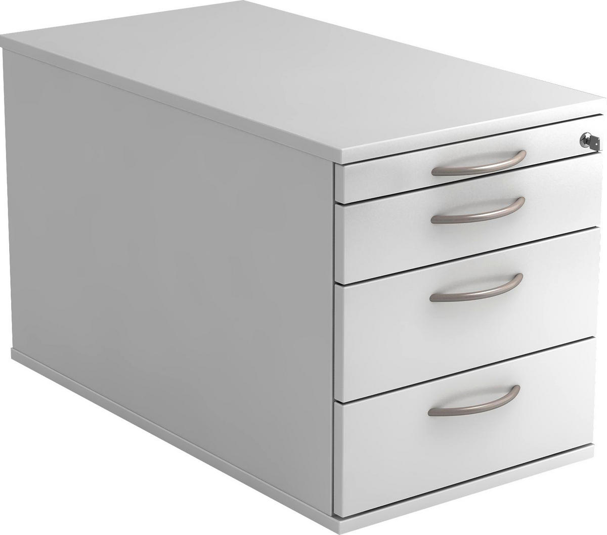 ROLLCONTAINER Weiß  - Alufarben/Weiß, KONVENTIONELL, Holzwerkstoff/Kunststoff (42,8/51,2/80cm) - Venda