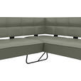 ECKBANK 227/165 cm  in Graugrün  - Schwarz/Graugrün, Design, Leder/Metall (227/165cm) - Moderano
