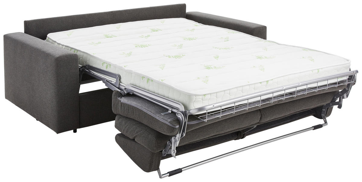 SCHLAFSOFA in Webstoff Graphitfarben  - Schwarz/Graphitfarben, KONVENTIONELL, Kunststoff/Textil (198/84/98cm) - Novel