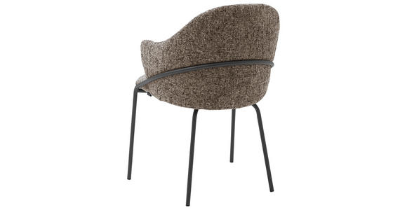 ARMLEHNSTUHL  in beflockt  - Anthrazit/Braun, Design, Textil/Metall (55/84/55cm) - Belluti