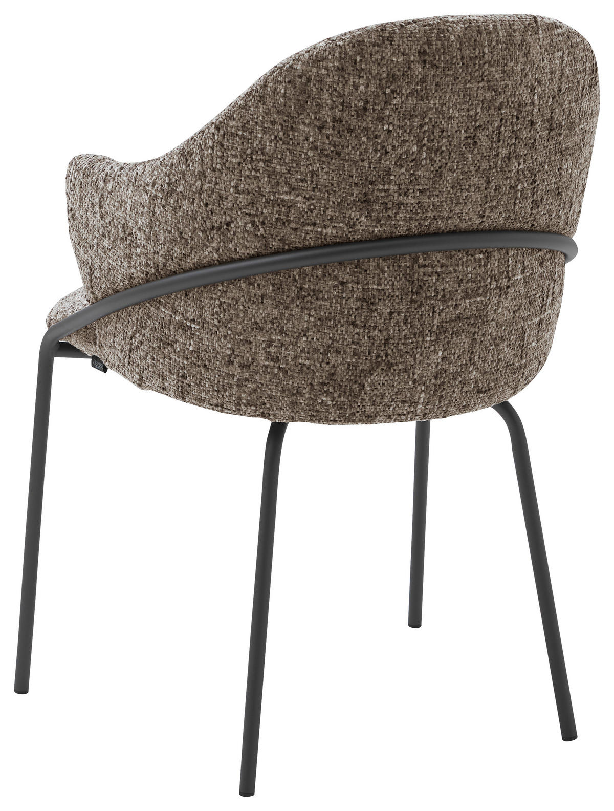 ARMLEHNSTUHL  in beflockt  - Anthrazit/Braun, Design, Textil/Metall (55/84/55cm) - Emilio Belluti