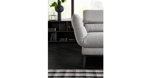 ECKSOFA in Flachgewebe Hellgrau  - Hellgrau/Schwarz, Design, Textil/Metall (256/212cm) - Dieter Knoll