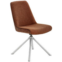 STUHL  Stoffauswahl, Typenauswahl, Sitzfläche 360° drehbar Flachgewebe  Edelstahlfarben, Rostfarben  - Edelstahlfarben/Rostfarben, Design, Textil/Metall (49/88/64cm) - Novel