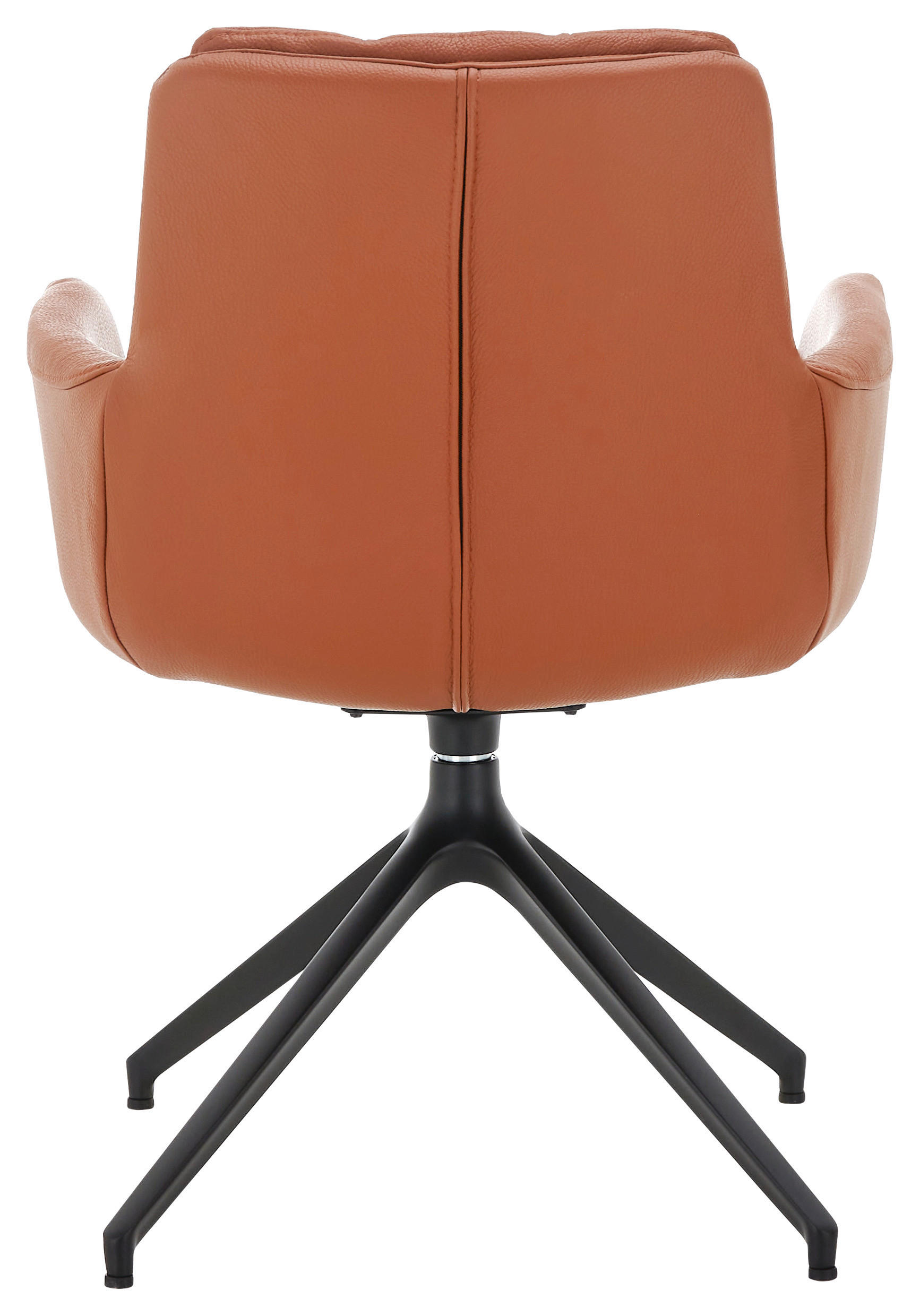 ARMLEHNSTUHL  in Echtleder pigmentiert  - Schwarz/Braun, Design, Leder/Metall (62/90/68cm) - Johann Jakob