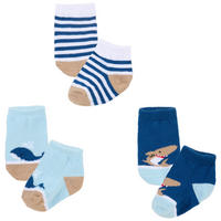 SOCKEN 3 Stück  - Blau/Braun, Basics, Textil (0-6 Mnull) - Patinio