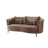 3-SITZER-SOFA in Velours Hellbraun  - Hellbraun/Schwarz, MODERN, Textil/Metall (209/85/101cm) - Livetastic