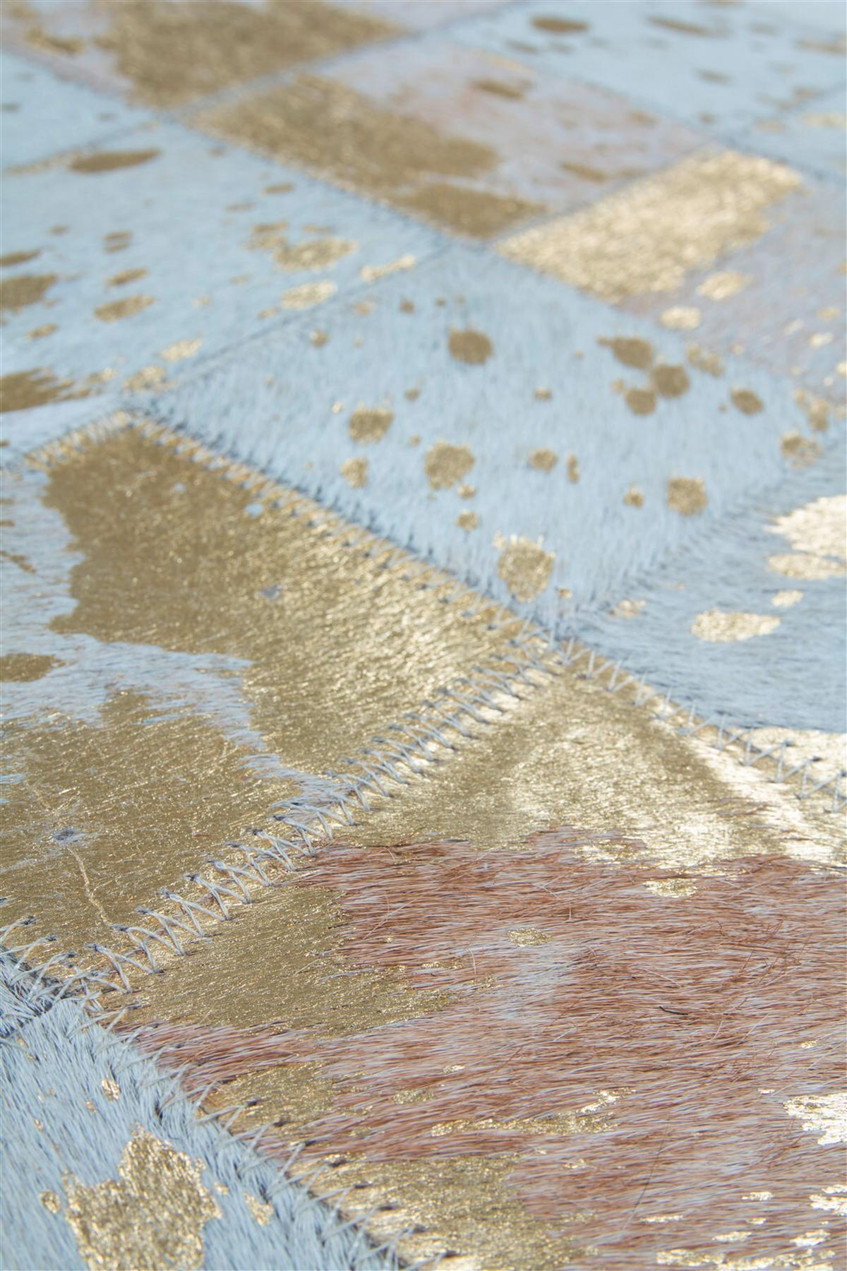 FLACHWEBETEPPICH 80/150 cm Lavish 210 Elfenbein / Gold Creme, Goldfarben  - Goldfarben/Creme, Basics, Leder/Textil (80/150cm) - Novel