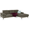 ECKSOFA in Struktur Olivgrün  - Schwarz/Olivgrün, Modern, Textil/Metall (283/194cm) - MID.YOU