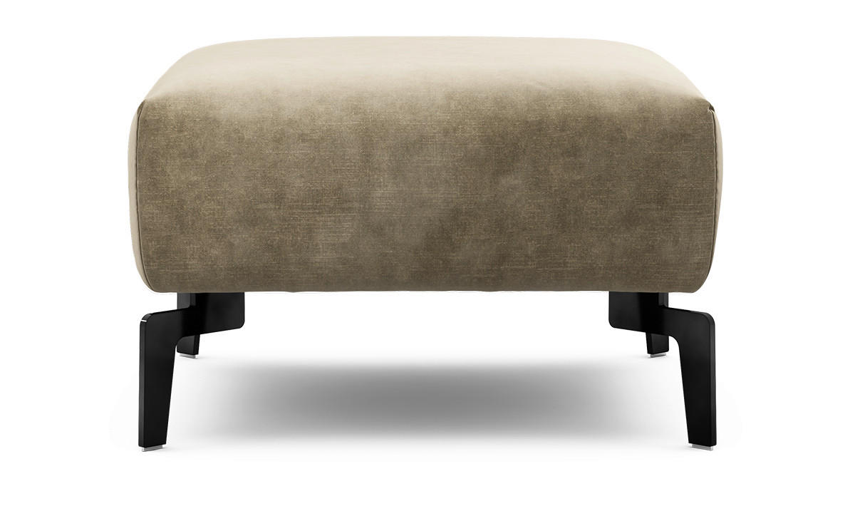 HOCKER Samt Naturfarben  - Schwarz/Naturfarben, Design, Textil/Metall (70/70/46cm) - SENSOO