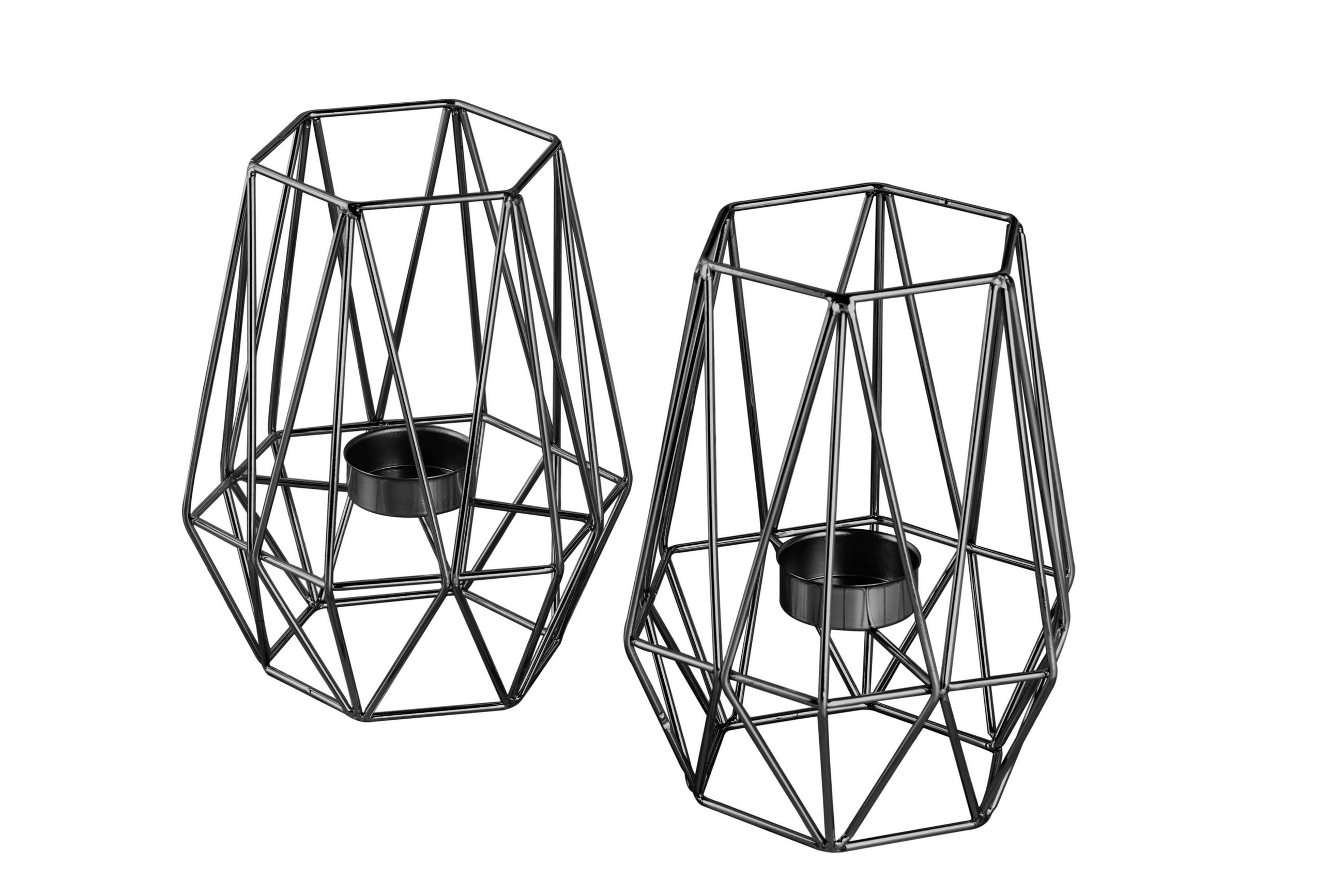 Set Suporturi Lumânare Pastil - negru, Basics, metal (9,5cm) - Echtwerk