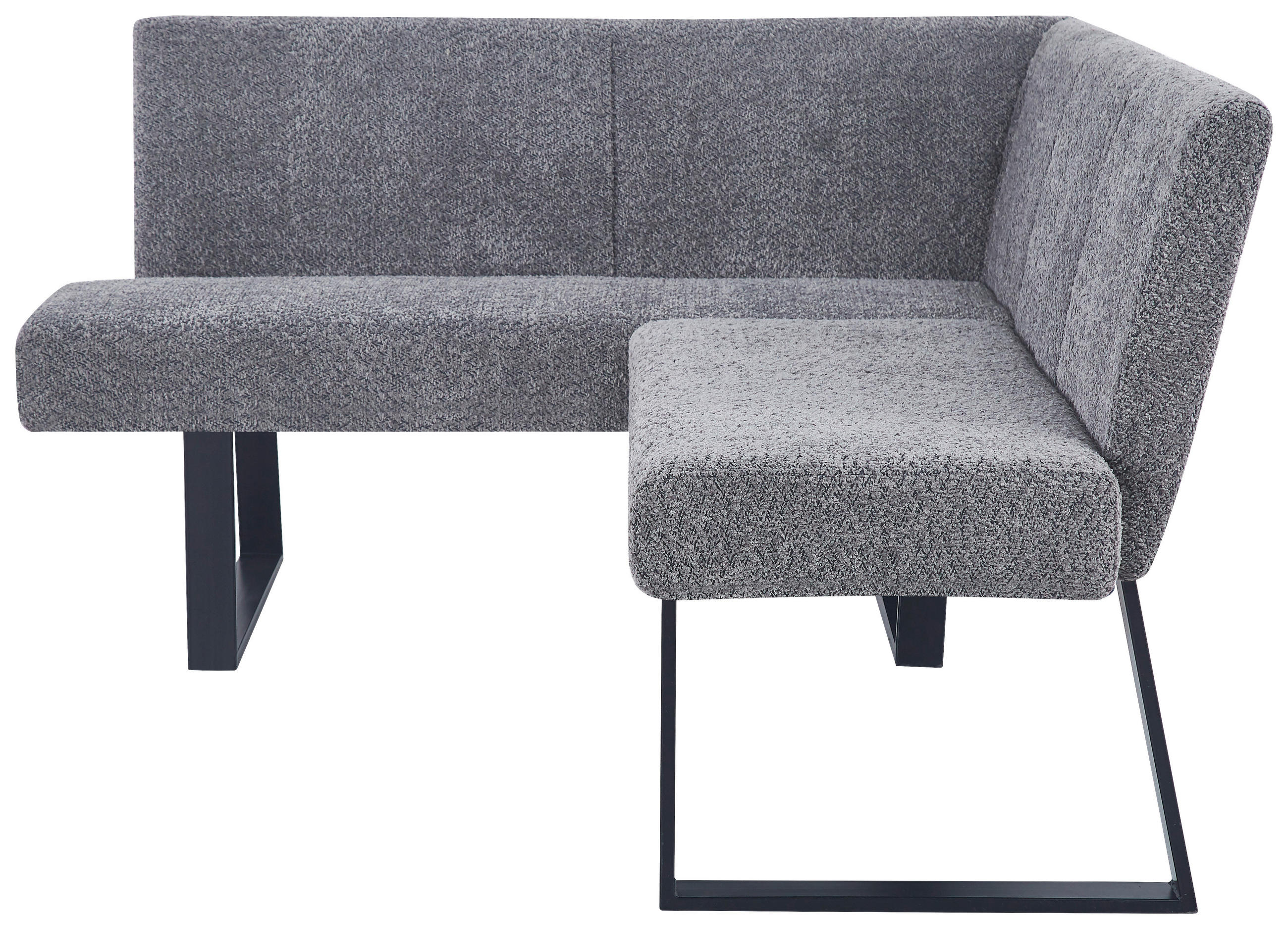 ECKBANK 130/160 cm  in Grau  - Schwarz/Grau, KONVENTIONELL, Textil/Metall (130/160cm) - MID.YOU
