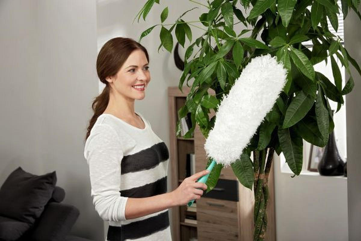 STAUBWEDEL DUSTER XL  - Türkis/Weiß, Basics, Kunststoff/Textil (38cm) - Leifheit