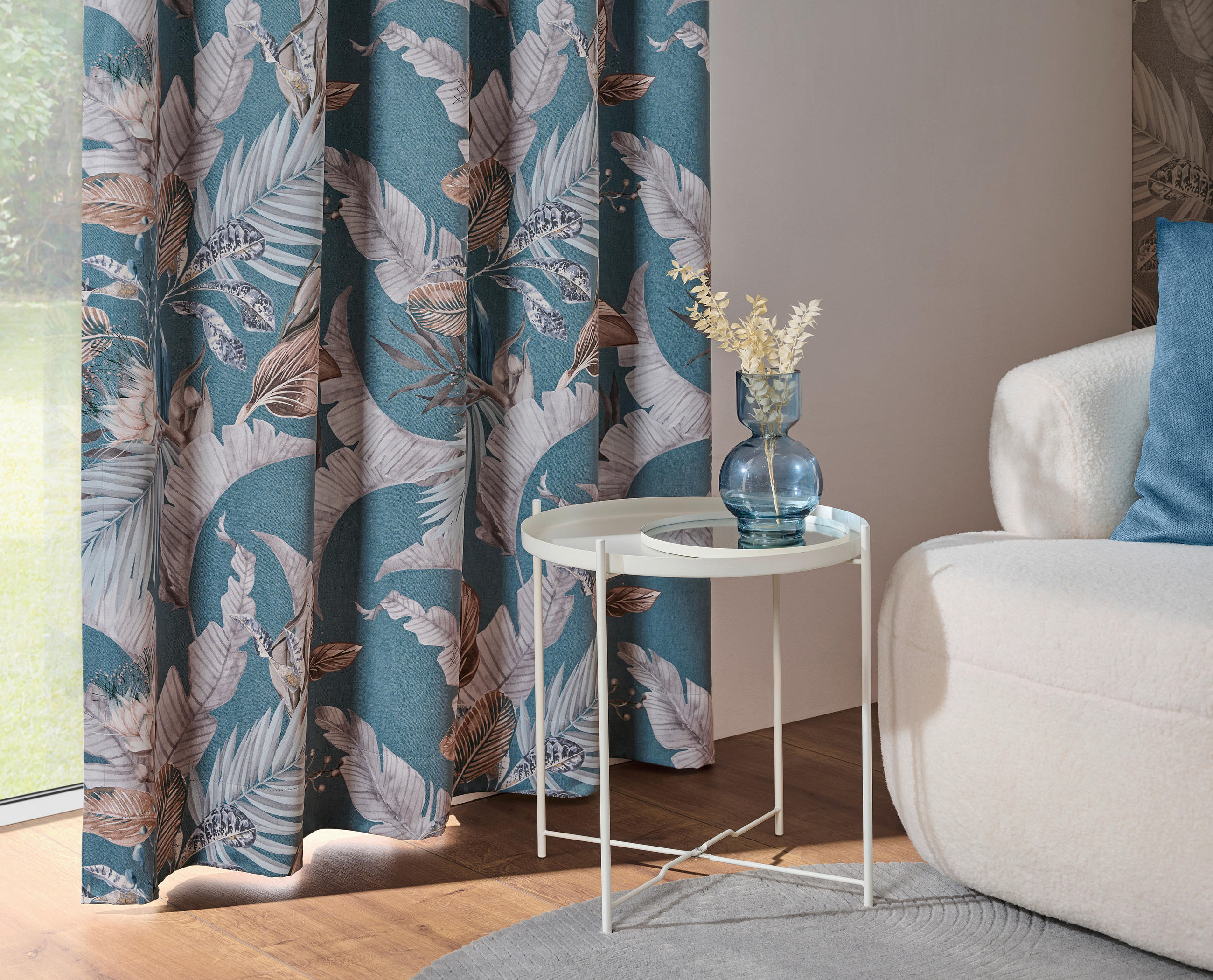 VORHANGSTOFF per lfm Verdunkelung  - Pastellblau, KONVENTIONELL, Textil (150cm) - Esposa