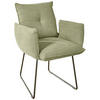 ARMLEHNSTUHL  in Stahl Struktur  - Beige/Schwarz, Design, Textil/Metall (65/90/70cm) - Dieter Knoll